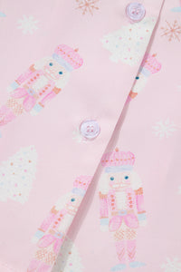 KaleaBoutique Stylish Bow Tie Front Christmas Nutcracker Long Sleeve Shirt Shorts Pajama Set - KaleaBoutique.com