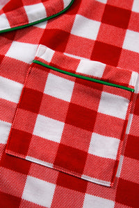 KaleaBoutique Stylish Christmas Plaid Print Shirt and Pants Pajama Set - KaleaBoutique.com