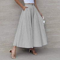 Women's Striped High-Waist Flared Maxi Skirt - KaleaBoutique.com