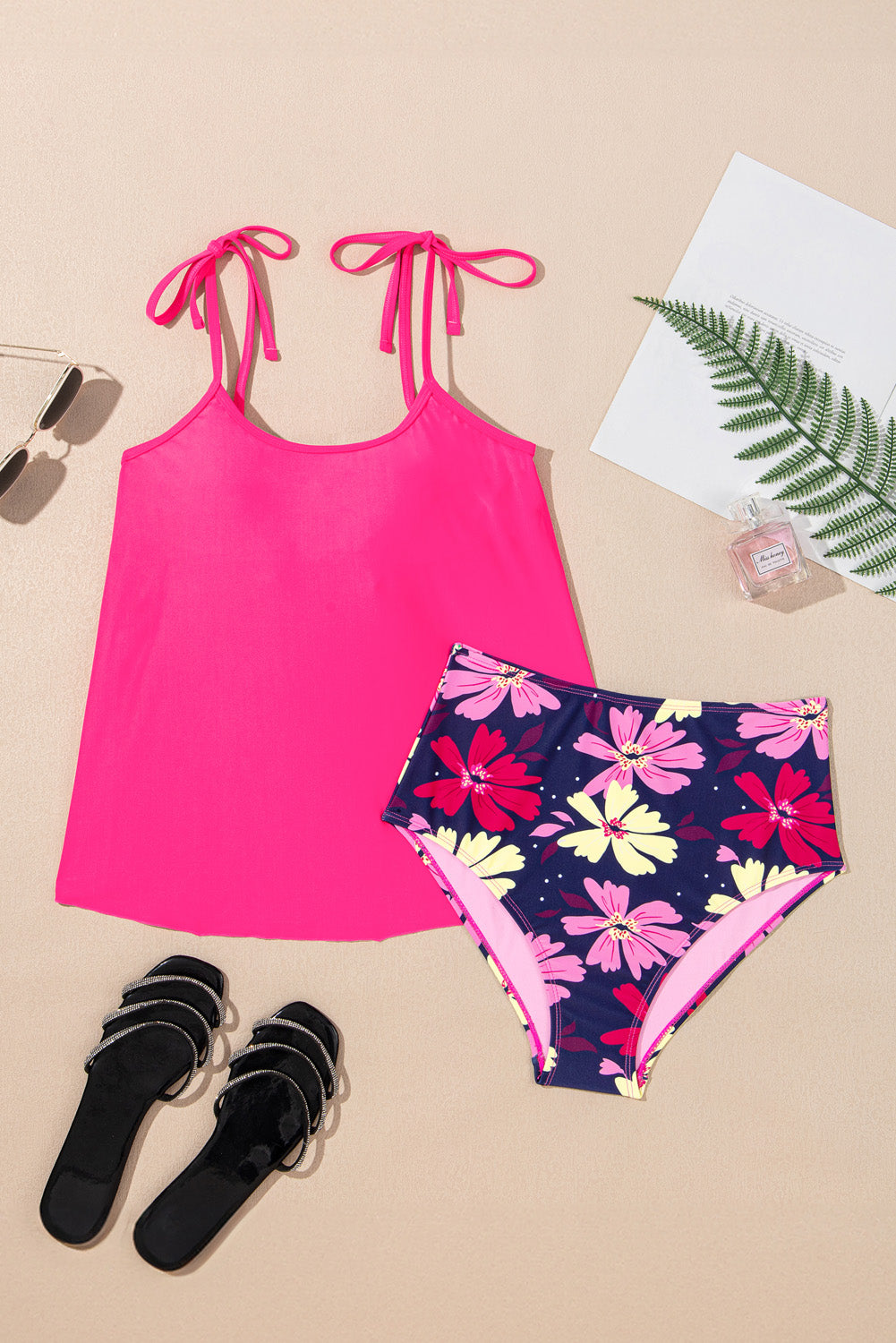 KaleaBoutique Beautiful Tie Shoulder Floral Print Cute Tankini Set - KaleaBoutique.com