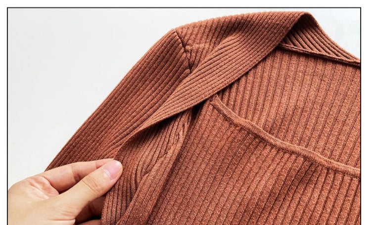 Women's Ribbed Square-Neck Long-Sleeve Pullover Top - KaleaBoutique.com