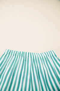 KaleaBoutique Stylish Contrast Ricrac Trim Long Sleeve Shirt Drawstring Ruffled Pajama Short Set - KaleaBoutique.com