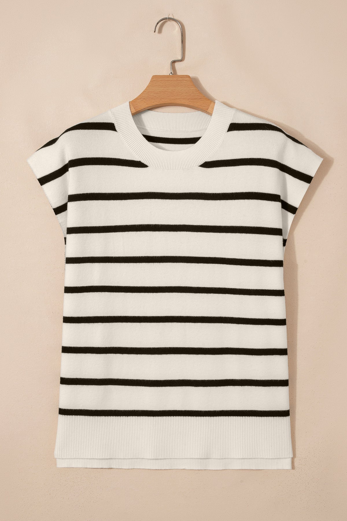 KaleaBoutique Stylish Side Slits Crewneck Short Sleeve Sweater Tee - KaleaBoutique.com
