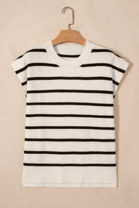 KaleaBoutique Stylish Side Slits Crewneck Short Sleeve Sweater Tee - KaleaBoutique.com