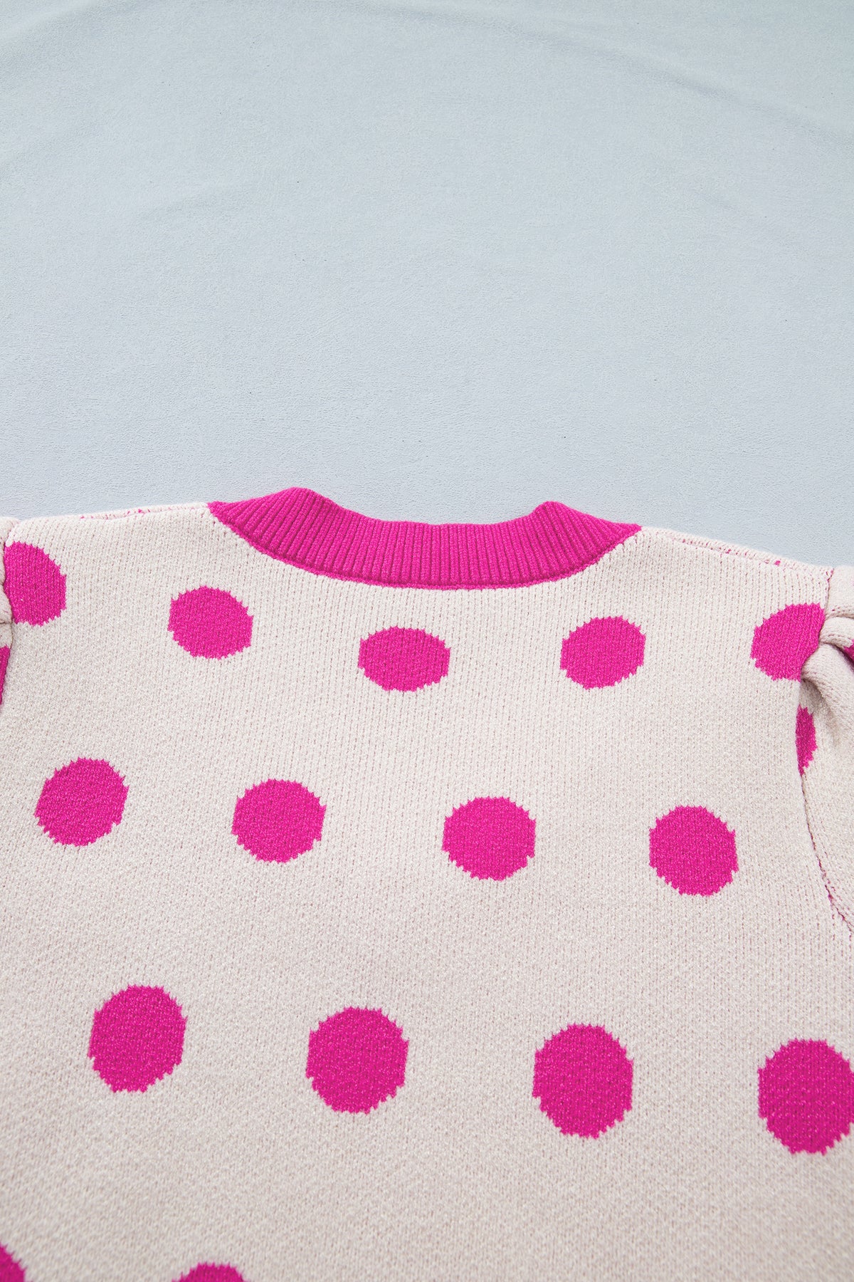 KaleaBoutique Stylish Polka Dot Puff Short Sleeve Sweater Top - KaleaBoutique.com