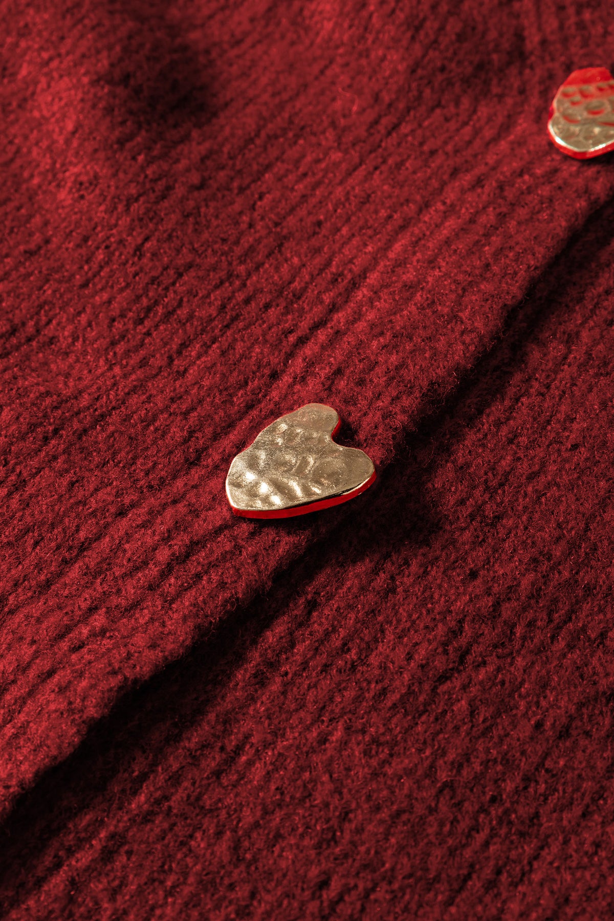 KaleaBoutique Comfortable Heart Metal Button V Neck Cardigan Sweater - KaleaBoutique.com