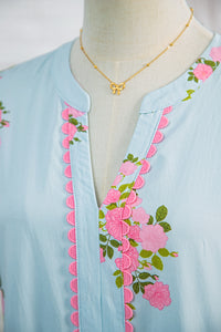 KaleaBoutique Comfortable Notched Neck Flutter Short Sleeve Floral Print Maxi Dress - KaleaBoutique.com