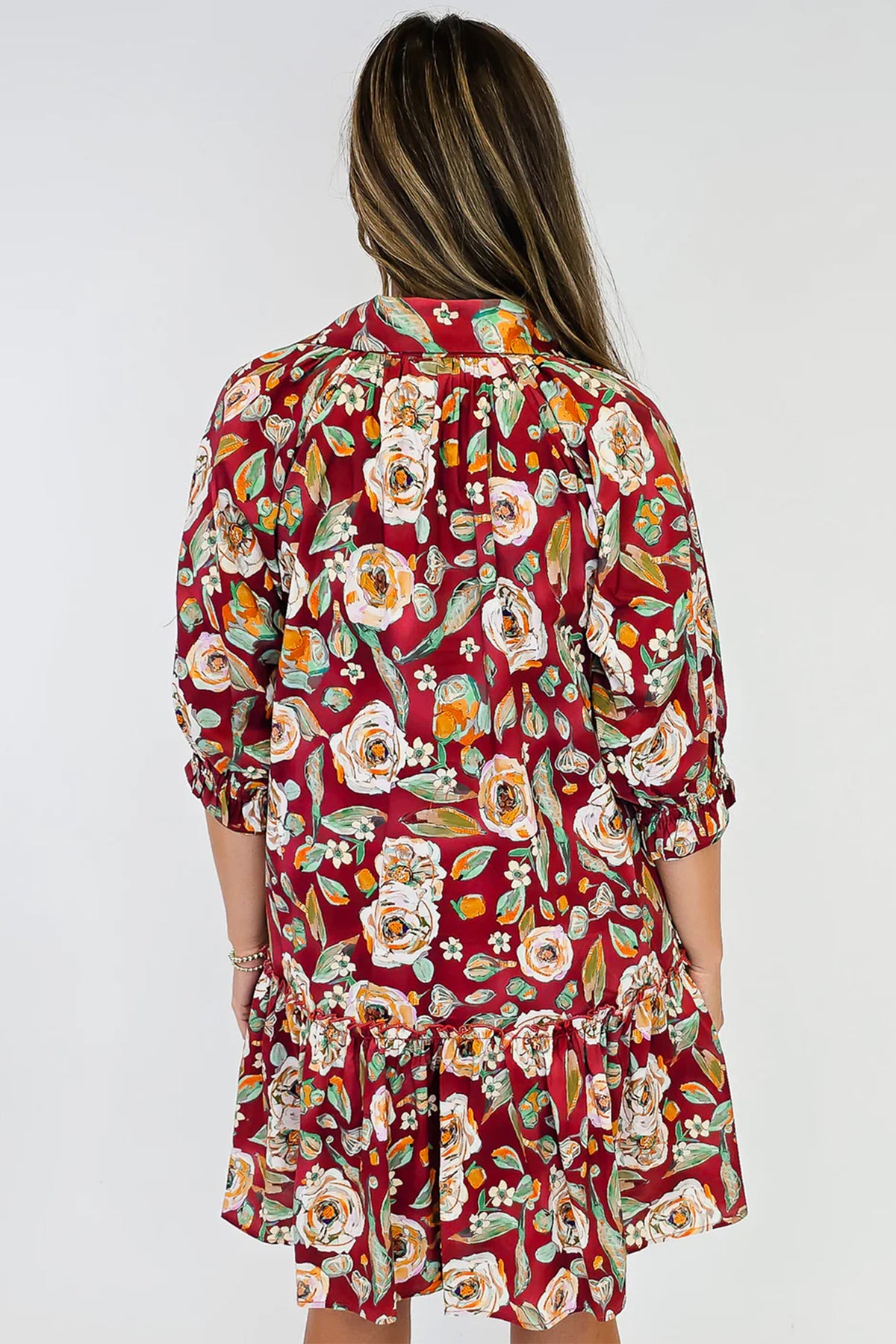 KaleaBoutique Stylish Floral Print Half Sleeve Short Shift Dress - KaleaBoutique.com
