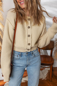 KaleaBoutique Comfortable Button Front Cropped Cardigan Sweater - KaleaBoutique.com