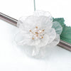 White Flower Petal Bridal Brooch, Wedding Flowerhead Round Broach, Mother of Bride Floral Clear Brooch - KaleaBoutique.com