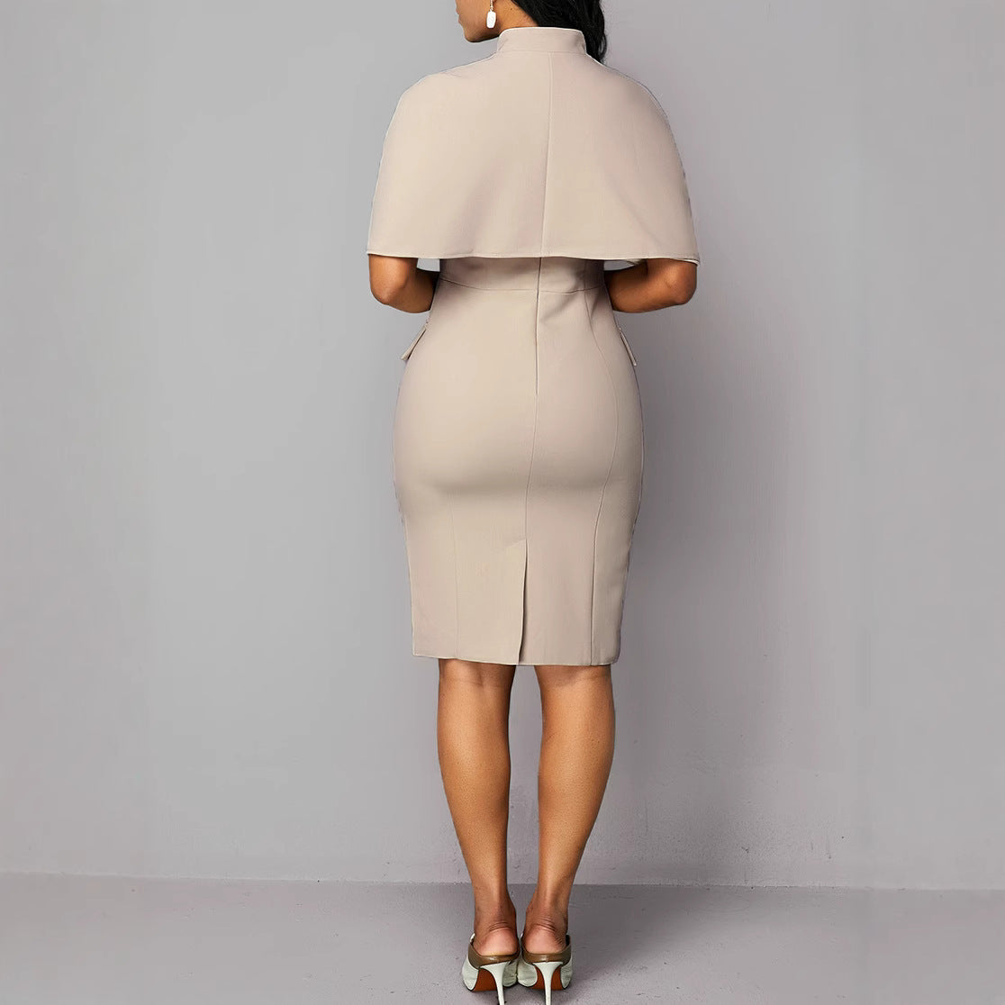 Dress Cape Skirt Women's Double Breasted Skirt 2-piece Set - KaleaBoutique.com