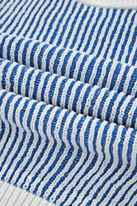 KaleaBoutique Stylish Striped Textured Knit Contrast Edge Loose Sweater - KaleaBoutique.com