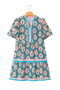 KaleaBoutique Classic Stylish Leopard Floral Short Dress - KaleaBoutique.com
