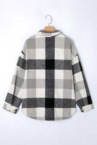 Plus Size Checkered Button-Up Shacket - KaleaBoutique.com