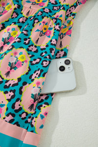 KaleaBoutique Classic Stylish Leopard Floral Short Dress - KaleaBoutique.com