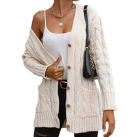 Women's Longline Cable-Knit Button-Front Cardigan with Pockets - KaleaBoutique.com