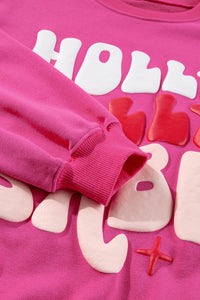 KaleaBoutique Christmas Holly Jolly Babe Graphic Oversized Sweatshirt - KaleaBoutique.com