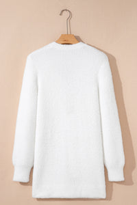KaleaBoutique Comfortable Fuzzy Buttoned Front Midi Solid Cardigan - KaleaBoutique.com