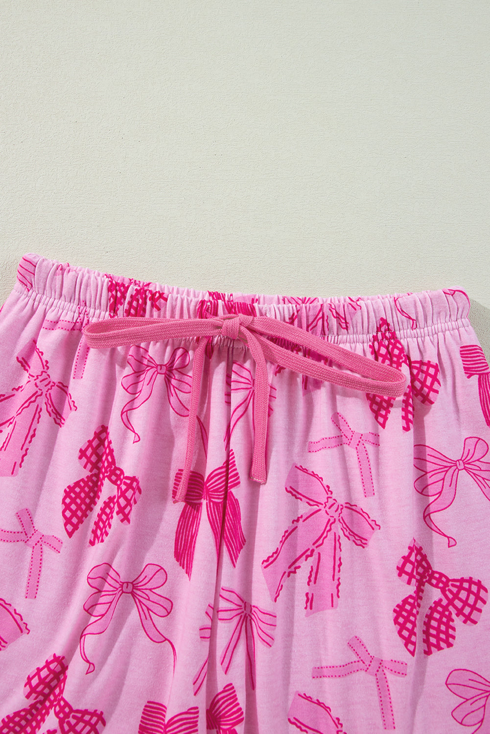 KaleaBoutique Stylish Bow Print Half Sleeve Shirt and Shorts Pajamas Set - KaleaBoutique.com
