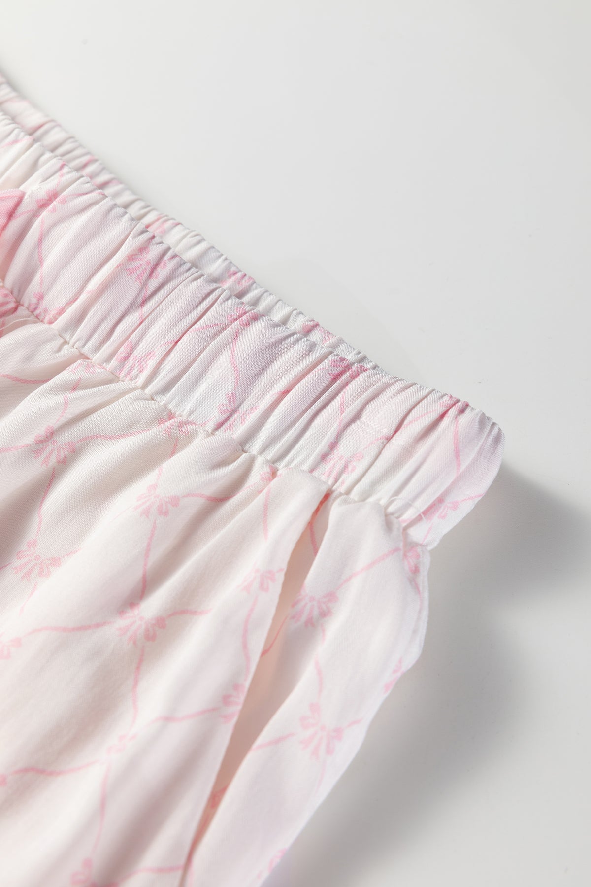 KaleaBoutique Stylish Bow Lattice Print Bow Ties 2pcs Pajama Set - KaleaBoutique.com