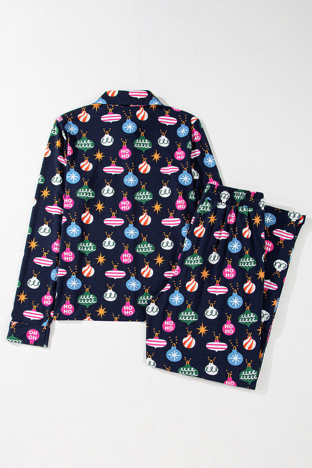 KaleaBoutique Stylish Colorful Christmas Lights Print Shirt and Pants Pajama Set - KaleaBoutique.com