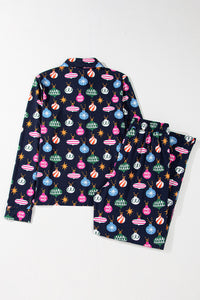KaleaBoutique Stylish Colorful Christmas Lights Print Shirt and Pants Pajama Set - KaleaBoutique.com