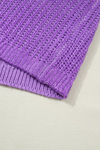 KaleaBoutique Stylish Solid Color Knit High Neck Short Sleeve Sweater - KaleaBoutique.com