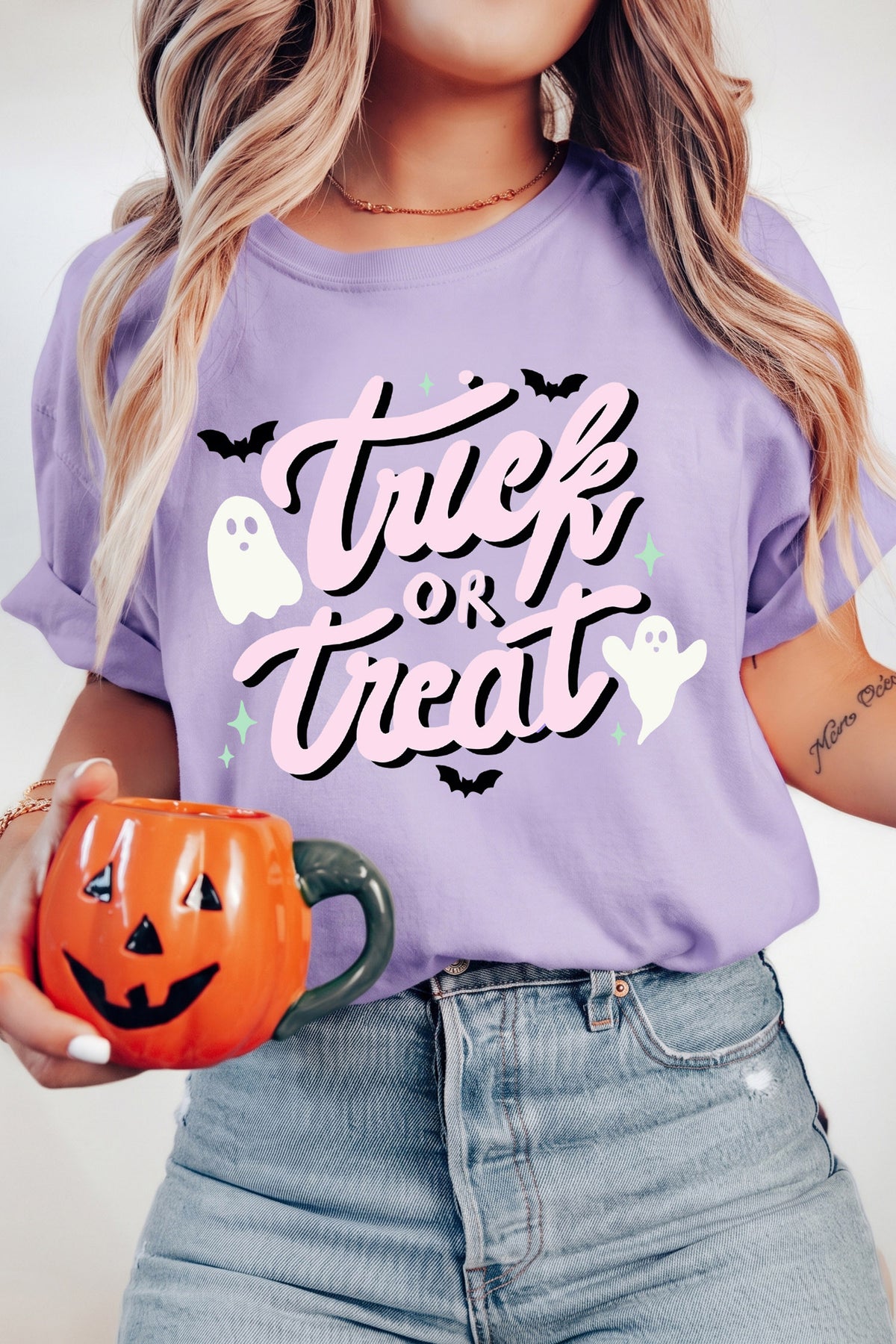 Orchid Petal Trick or Treat Halloween Tee - KaleaBoutique.com