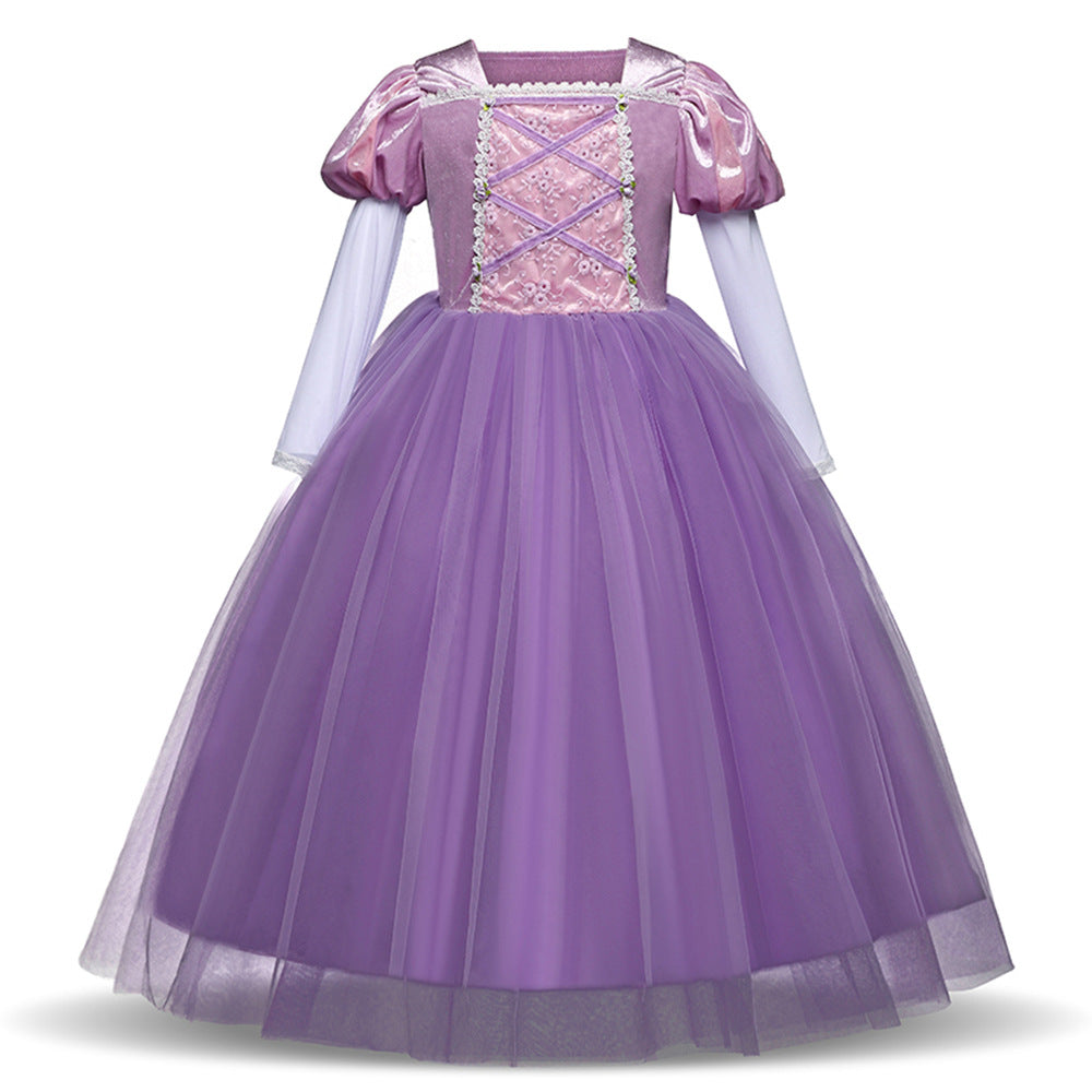 New Christmas Rapunzel Sophia Girls Dress Costume - KaleaBoutique.com