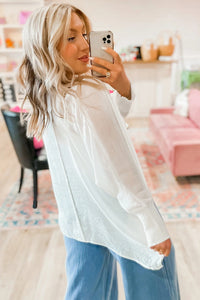 KaleaBoutique Stylish Smocked Cuffs Semi Sheer Long Sleeve Dolman Blouse - KaleaBoutique.com