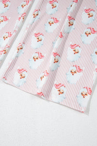 KaleaBoutique Comfortable Santa Claus Striped Print Loose Fit Two Piece Lounge Set - KaleaBoutique.com