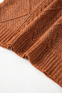 KaleaBoutique Stylish Cable Knit Drop Shoulder Loose Fit Sweater Dress - KaleaBoutique.com