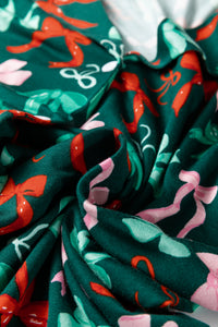KaleaBoutique Stylish Festive Bow Print 2pcs Pajama Pant Set - KaleaBoutique.com