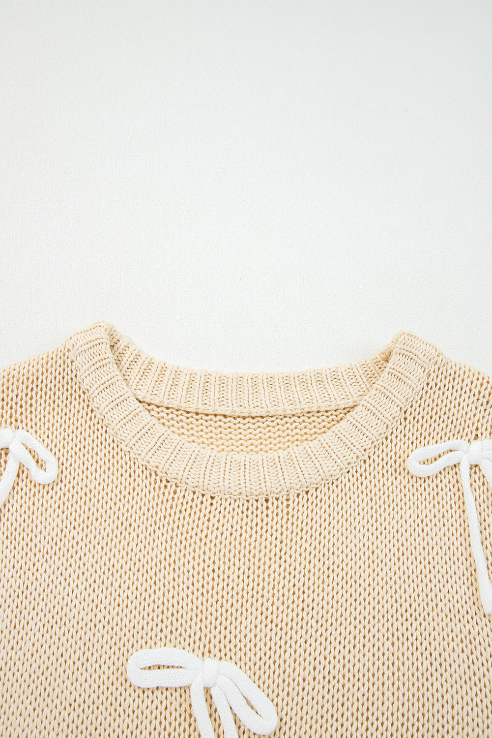 KaleaBoutique Stylish Bowknot Applique Cap Sleeve Sweater - KaleaBoutique.com