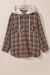 KaleaBoutique Plus Size Plaid Contrast Button Up Hooded Jacket - KaleaBoutique.com