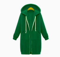 Women's Longline Full-Zip Hooded Sweatshirt with Pockets - KaleaBoutique.com