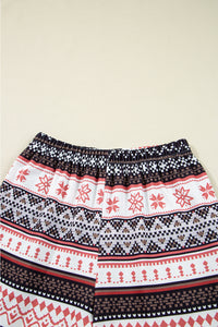 KaleaBoutique Comfortable Retro Christmas Pattern Loose Pullover 2pcs Lounge Pant Set