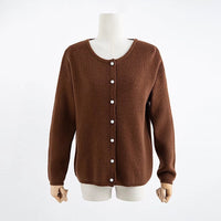 Women's Round-Neck Button-Front Cardigan - KaleaBoutique.com