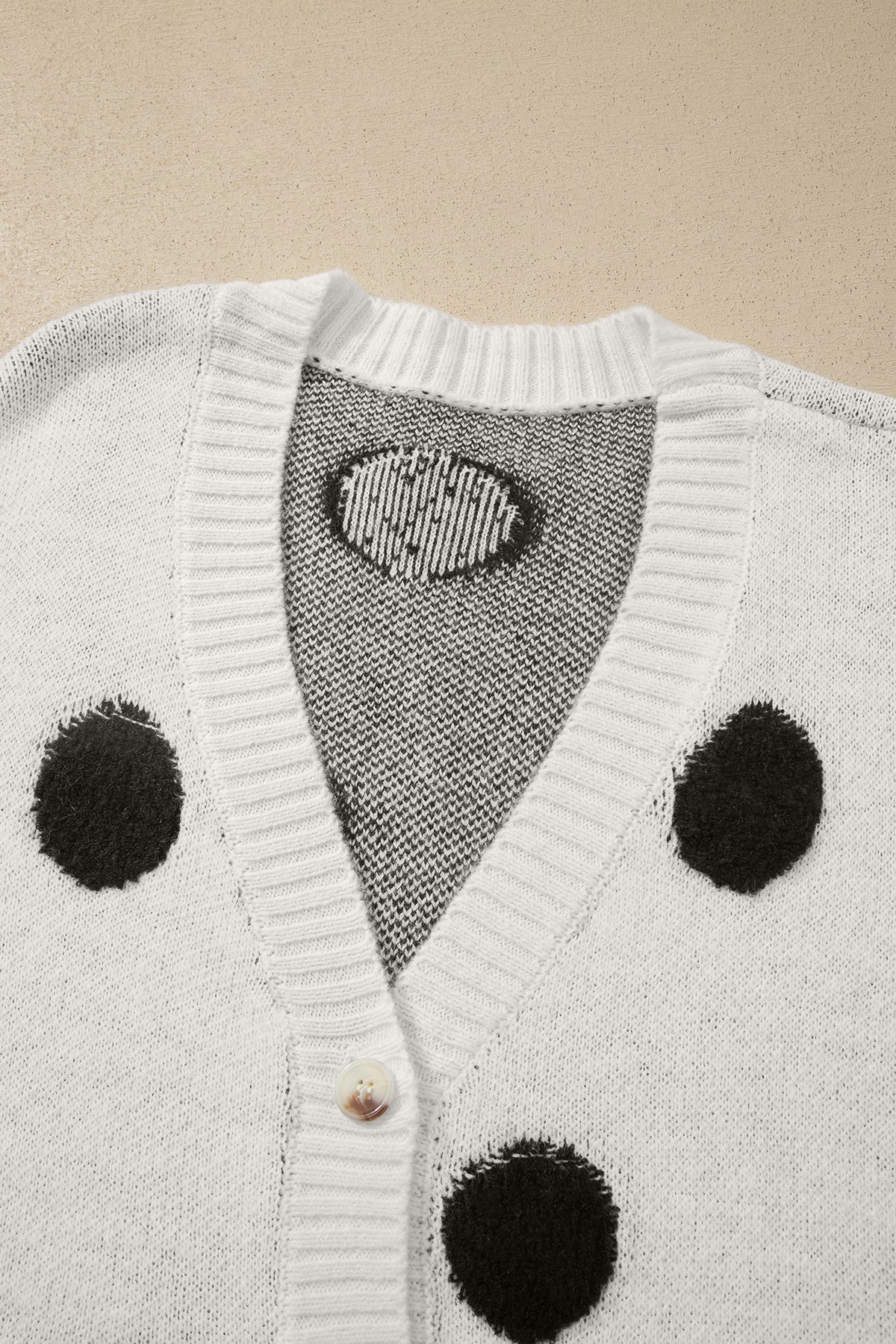 KaleaBoutique Stylish Polka Dot Button Front Oversized V Neck Cardigan - KaleaBoutique.com