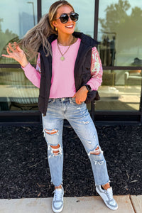KaleaBoutique Stylish Long Sleeve Sequin Round Neck Pullover Top - KaleaBoutique.com