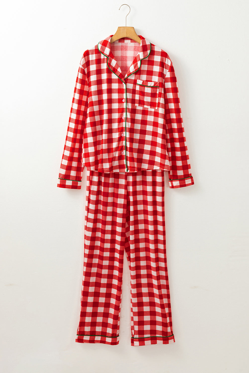 KaleaBoutique Stylish Christmas Plaid Print Shirt and Pants Pajama Set - KaleaBoutique.com