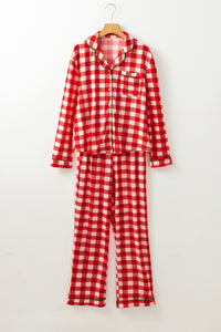 KaleaBoutique Stylish Christmas Plaid Print Shirt and Pants Pajama Set - KaleaBoutique.com