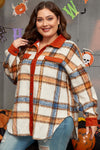KaleaBoutique Plus Size Plaid Print Collared Buttoned Jacket - KaleaBoutique.com
