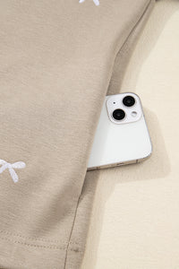 Contrast Bow Embroidered Zip Up Jacket Hoodie - KaleaBoutique.com