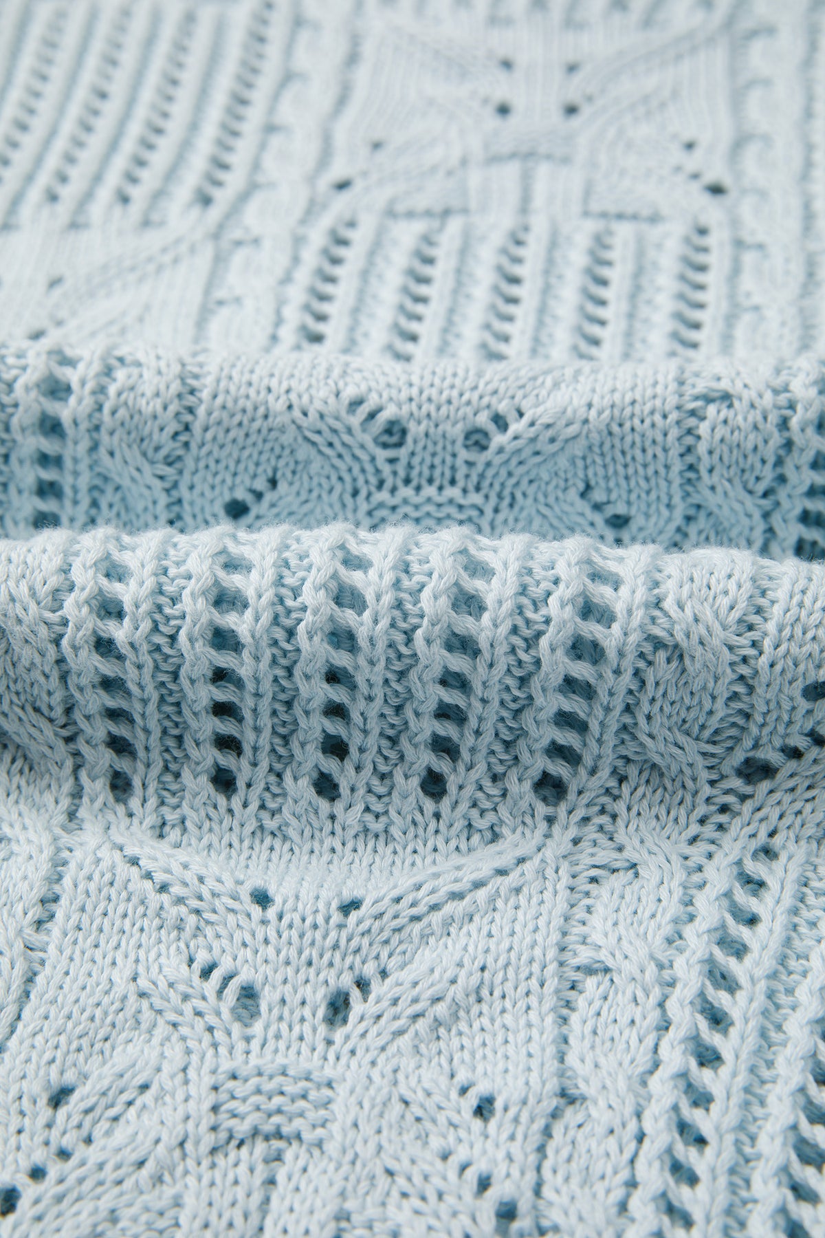 KaleaBoutique Stylish Pointelle Knit Patterned Scalloped Trim Short Sleeve Sweater - KaleaBoutique.com