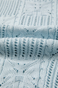 KaleaBoutique Stylish Pointelle Knit Patterned Scalloped Trim Short Sleeve Sweater - KaleaBoutique.com