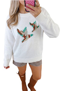Drop Shoulder Round Neck Long Sleeve Pullover Sweater - KaleaBoutique.com
