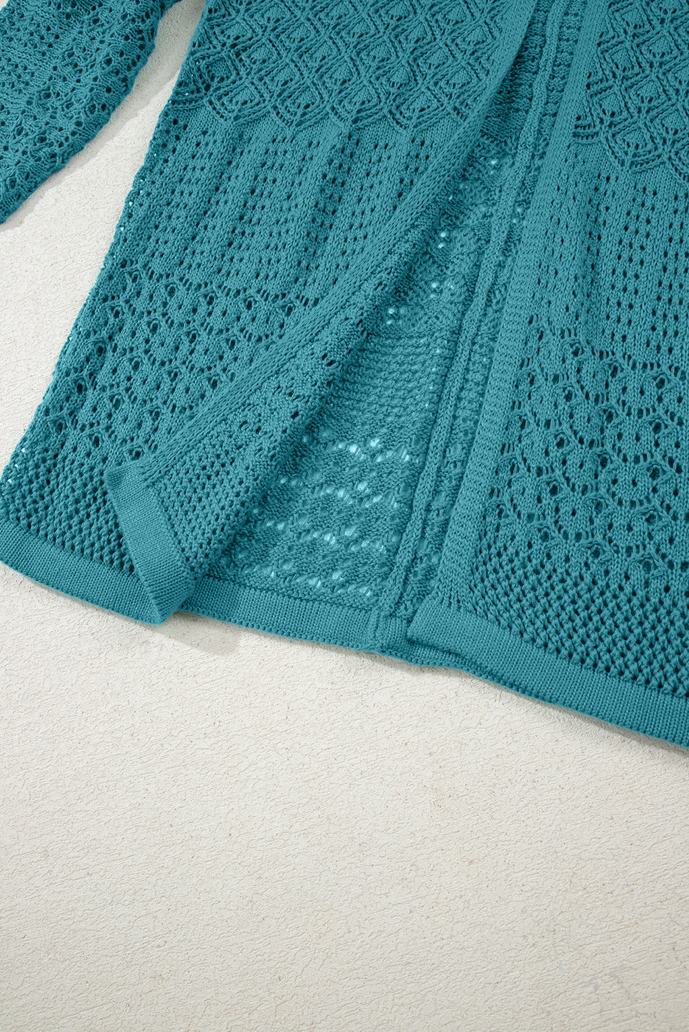 KaleaBoutique Stylish Mix Pattern Hollowed Knit Open Front Cardigan - KaleaBoutique.com