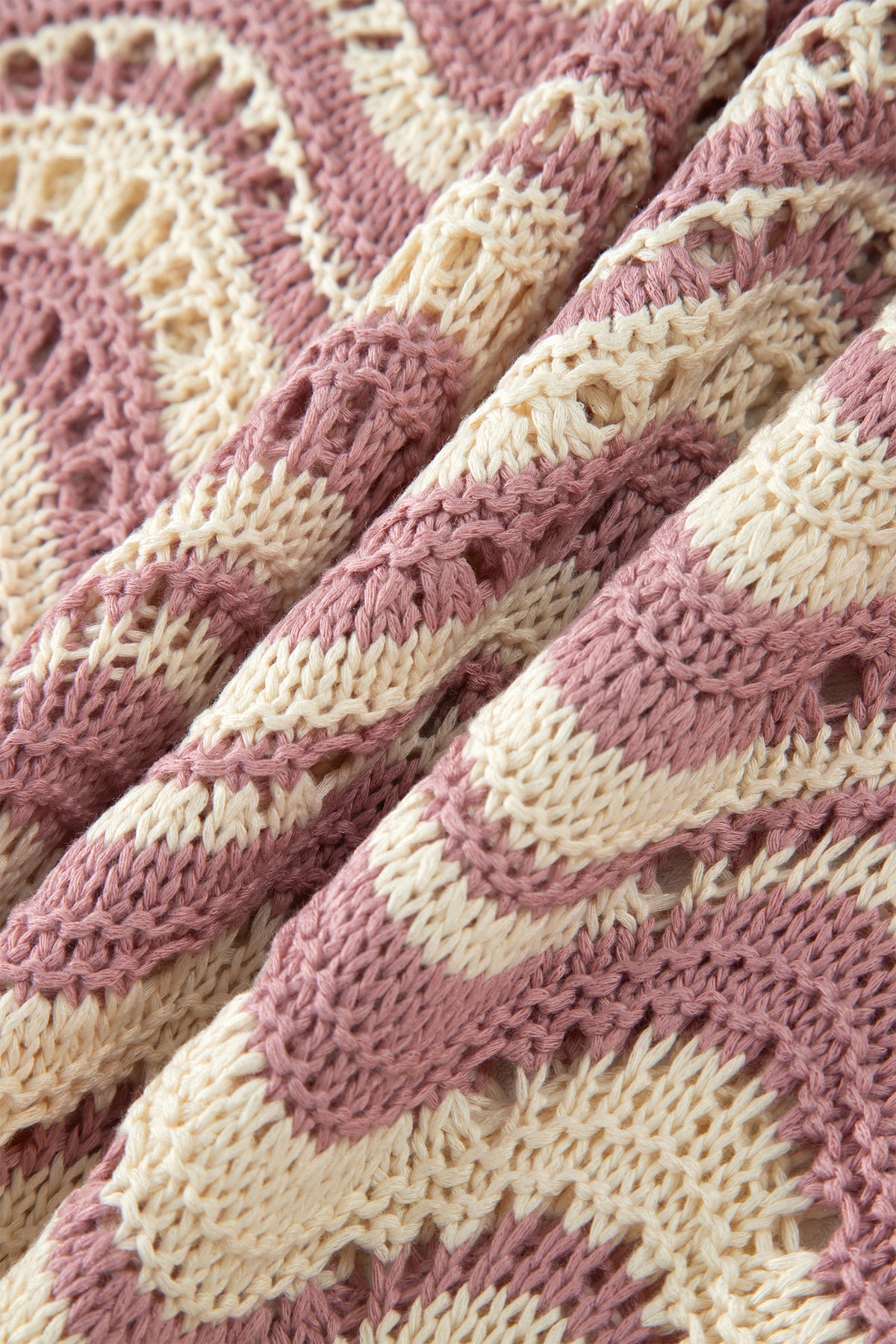 KaleaBoutique Comfortable Wavy Crochet Eyelet Detail Ruffle Half Sleeve Sweater - KaleaBoutique.com