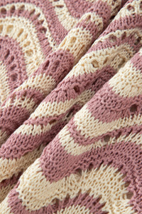 KaleaBoutique Comfortable Wavy Crochet Eyelet Detail Ruffle Half Sleeve Sweater - KaleaBoutique.com